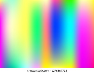 Gradient mesh abstract background. Colorful holographic backdrop with gradient mesh. 90s, 80s retro style. Iridescent graphic template for brochure, banner, wallpaper, mobile screen.