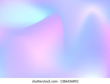 Gradient mesh abstract background. Colorful holographic backdrop with gradient mesh. 90s, 80s retro style. Iridescent graphic template for placard, presentation, banner, brochure.