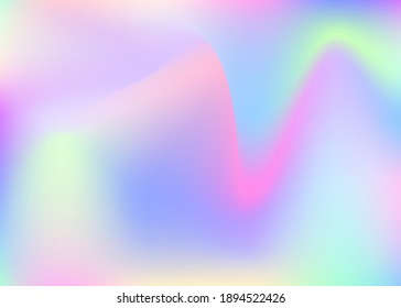 Gradient mesh abstract background. Colorful holographic backdrop with gradient mesh. 90s, 80s retro style. Pearlescent graphic template for banner, flyer, cover design, mobile interface, web app.