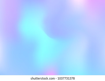 Gradient mesh abstract background. Futuristic holographic backdrop with gradient mesh. 90s, 80s retro style. Iridescent graphic template for placard, presentation, banner, brochure.