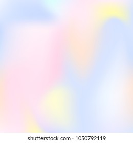 Gradient mesh abstract background. Futuristic holographic backdrop with gradient mesh. 90s, 80s retro style. Pearlescent graphic template for brochure, flyer, poster design, wallpaper, mobile screen.