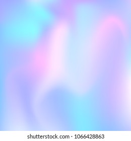 Gradient mesh abstract background. Futuristic holographic backdrop with gradient mesh. 90s, 80s retro style. Pearlescent graphic template for brochure, flyer, poster design, wallpaper, mobile screen.