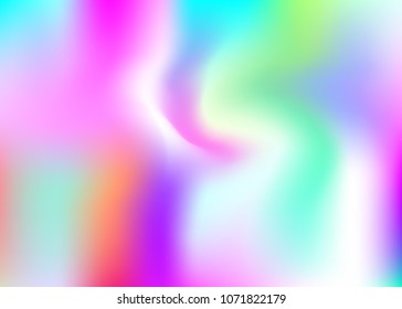 Gradient mesh abstract background. Futuristic holographic backdrop with gradient mesh. 90s, 80s retro style. Iridescent graphic template for banner, flyer, cover design, mobile interface, web app.
