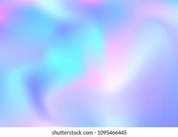 Gradient mesh abstract background. Futuristic holographic backdrop with gradient mesh. 90s, 80s retro style. Iridescent graphic template for placard, presentation, banner, brochure.