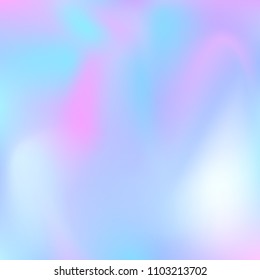 Gradient mesh abstract background. Futuristic holographic backdrop with gradient mesh. 90s, 80s retro style. Iridescent graphic template for brochure, flyer, poster design, wallpaper, mobile screen.