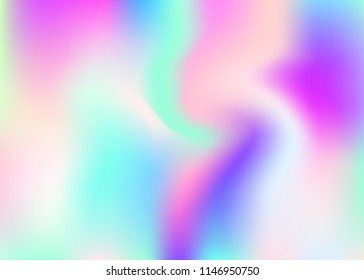 Gradient mesh abstract background. Futuristic holographic backdrop with gradient mesh. 90s, 80s retro style. Pearlescent graphic template for banner, flyer, cover design, mobile interface, web app.