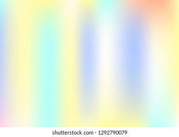 Gradient mesh abstract background. Futuristic holographic backdrop with gradient mesh. 90s, 80s retro style. Iridescent graphic template for brochure, flyer, poster design, wallpaper, mobile screen.