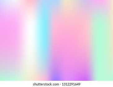 Gradient mesh abstract background. Futuristic holographic backdrop with gradient mesh. 90s, 80s retro style. Pearlescent graphic template for banner, flyer, cover design, mobile interface, web app.