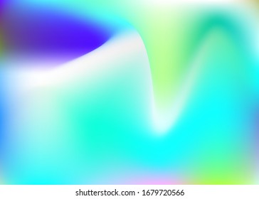 Gradient mesh abstract background. Futuristic holographic backdrop with gradient mesh. 90s, 80s retro style. Pearlescent graphic template for banner, flyer, cover design, mobile interface, web app.