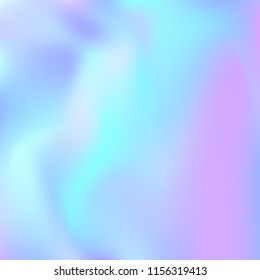Gradient mesh abstract background. Liquid holographic backdrop with gradient mesh. 90s, 80s retro style. Iridescent graphic template for brochure, flyer, poster design, wallpaper, mobile screen.