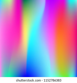 Gradient mesh abstract background. Minimal holographic backdrop with gradient mesh. 90s, 80s retro style. Iridescent graphic template for banner, flyer, cover design, mobile interface, web app.