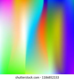 Gradient mesh abstract background. Minimal holographic backdrop with gradient mesh. 90s, 80s retro style. Pearlescent graphic template for brochure, flyer, poster design, wallpaper, mobile screen.