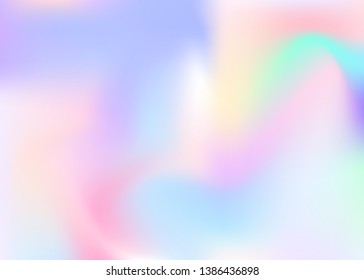 Gradient mesh abstract background. Minimal holographic backdrop with gradient mesh. 90s, 80s retro style. Pearlescent graphic template for brochure, flyer, poster design, wallpaper, mobile screen.