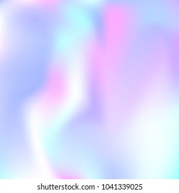 Gradient mesh abstract background. Multicolor holographic backdrop with gradient mesh. 90s, 80s retro style. Pearlescent graphic template for brochure, flyer, poster design, wallpaper, mobile screen.