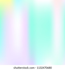 Gradient mesh abstract background. Multicolor holographic backdrop with gradient mesh. 90s, 80s retro style. Pearlescent graphic template for banner, flyer, cover design, mobile interface, web app.