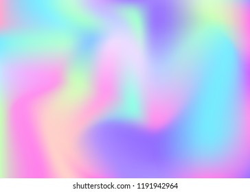 Gradient mesh abstract background. Multicolor holographic backdrop with gradient mesh. 90s, 80s retro style. Pearlescent graphic template for banner, flyer, cover design, mobile interface, web app.