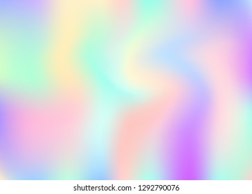 Gradient mesh abstract background. Multicolor holographic backdrop with gradient mesh. 90s, 80s retro style. Iridescent graphic template for banner, flyer, cover design, mobile interface, web app.
