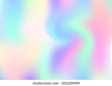 Gradient mesh abstract background. Neon holographic backdrop with gradient mesh. 90s, 80s retro style. Iridescent graphic template for banner, flyer, cover design, mobile interface, web app.