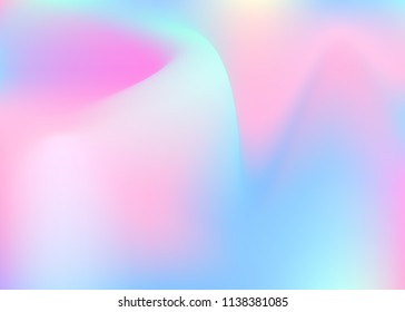 Gradient mesh abstract background. Neon holographic backdrop with gradient mesh. 90s, 80s retro style. Iridescent graphic template for banner, flyer, cover design, mobile interface, web app.