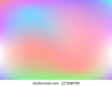 Gradient mesh abstract background. Neon holographic backdrop with gradient mesh. 90s, 80s retro style. Iridescent graphic template for book, annual, mobile interface, web app.