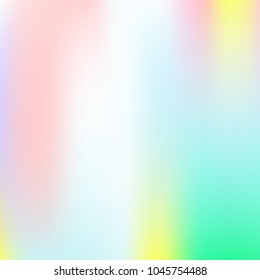 Gradient mesh abstract background. Plastic holographic backdrop with gradient mesh. 90s, 80s retro style. Pearlescent graphic template for banner, flyer, cover design, mobile interface, web app.