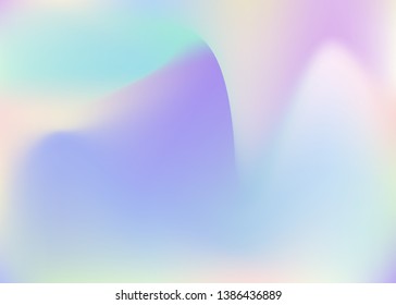 Gradient mesh abstract background. Rainbow holographic backdrop with gradient mesh. 90s, 80s retro style. Pearlescent graphic template for brochure, flyer, poster design, wallpaper, mobile screen.