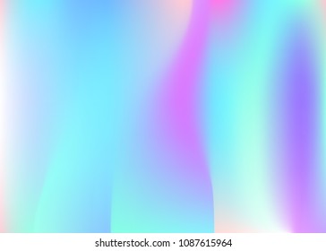 Gradient mesh abstract background. Spectrum holographic backdrop with gradient mesh. 90s, 80s retro style. Pearlescent graphic template for banner, flyer, cover design, mobile interface, web app.