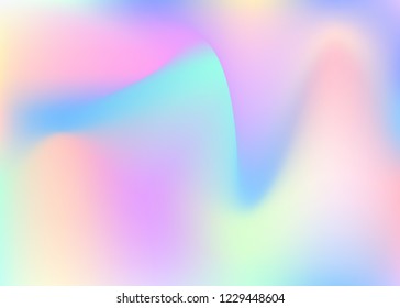 Gradient mesh abstract background. Spectrum holographic backdrop with gradient mesh. 90s, 80s retro style. Pearlescent graphic template for banner, flyer, cover design, mobile interface, web app.