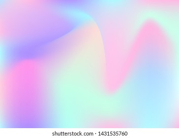 Gradient mesh abstract background. Spectrum holographic backdrop with gradient mesh. 90s, 80s retro style. Iridescent graphic template for book, annual, mobile interface, web app.