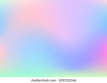 Gradient mesh abstract background. Stylish holographic backdrop with gradient mesh. 90s, 80s retro style. Iridescent graphic template for brochure, flyer, poster design, wallpaper, mobile screen.