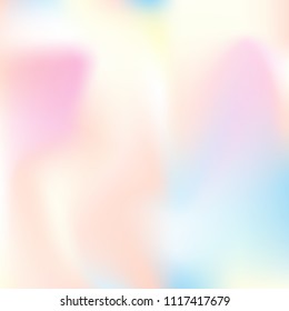 Gradient mesh abstract background. Stylish holographic backdrop with gradient mesh. 90s, 80s retro style. Pearlescent graphic template for banner, flyer, cover design, mobile interface, web app.