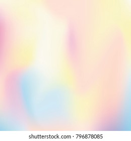 Gradient mesh abstract background. Stylish holographic backdrop with gradient mesh. 90s, 80s retro style. Iridescent graphic template for banner, flyer, cover design, mobile interface, web app.
