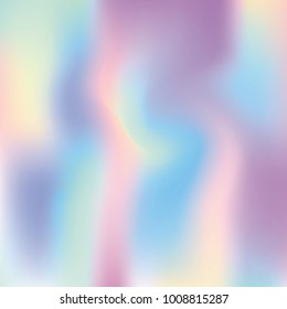 Gradient mesh abstract background. Trendy holographic backdrop with gradient mesh. 90s, 80s retro style. Pearlescent graphic template for brochure, flyer, poster design, wallpaper, mobile screen.