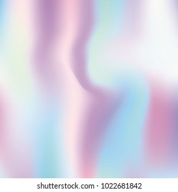 Gradient mesh abstract background. Trendy holographic backdrop with gradient mesh. 90s, 80s retro style. Pearlescent graphic template for brochure, flyer, poster design, wallpaper, mobile screen.