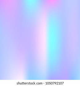 Gradient mesh abstract background. Trendy holographic backdrop with gradient mesh. 90s, 80s retro style. Pearlescent graphic template for banner, flyer, cover design, mobile interface, web app.