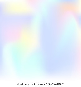Gradient mesh abstract background. Trendy holographic backdrop with gradient mesh. 90s, 80s retro style. Iridescent graphic template for brochure, flyer, poster design, wallpaper, mobile screen.
