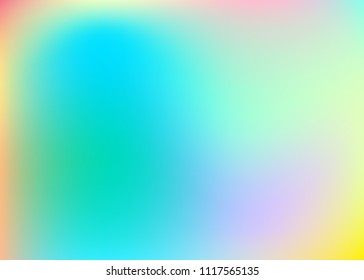 Gradient mesh abstract background. Trendy holographic backdrop with gradient mesh. 90s, 80s retro style. Pearlescent graphic template for brochure, banner, wallpaper, mobile screen.