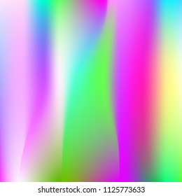 Gradient mesh abstract background. Trendy holographic backdrop with gradient mesh. 90s, 80s retro style. Pearlescent graphic template for banner, flyer, cover design, mobile interface, web app.
