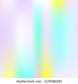 Gradient mesh abstract background. Trendy holographic backdrop with gradient mesh. 90s, 80s retro style. Pearlescent graphic template for banner, flyer, cover design, mobile interface, web app.