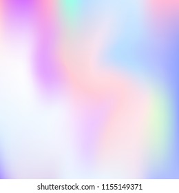Gradient mesh abstract background. Trendy holographic backdrop with gradient mesh. 90s, 80s retro style. Iridescent graphic template for brochure, flyer, poster design, wallpaper, mobile screen.