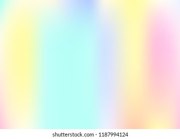 Gradient mesh abstract background. Trendy holographic backdrop with gradient mesh. 90s, 80s retro style. Iridescent graphic template for brochure, flyer, poster design, wallpaper, mobile screen.