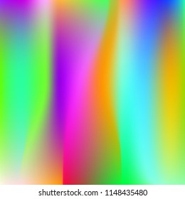 Gradient mesh abstract background. Vibrant holographic backdrop with gradient mesh. 90s, 80s retro style. Iridescent graphic template for banner, flyer, cover design, mobile interface, web app.