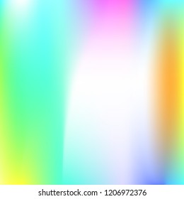 Gradient mesh abstract background. Vibrant holographic backdrop with gradient mesh. 90s, 80s retro style. Iridescent graphic template for brochure, flyer, poster design, wallpaper, mobile screen.