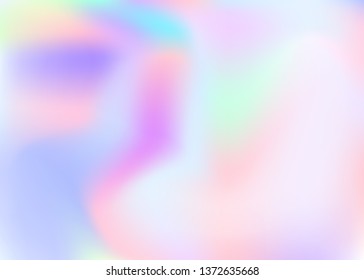 Gradient mesh abstract background. Vibrant holographic backdrop with gradient mesh. 90s, 80s retro style. Iridescent graphic template for brochure, banner, wallpaper, mobile screen.