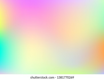 Gradient mesh abstract background. Vibrant holographic backdrop with gradient mesh. 90s, 80s retro style. Iridescent graphic template for brochure, banner, wallpaper, mobile screen.