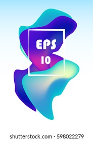 Gradient Mesh - abstraction. Abstract multicolored liquid with frame for text, vector. Liquid colored form on a white background.