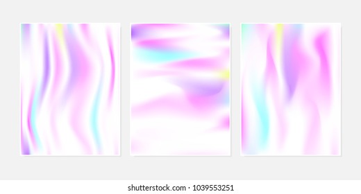Gradient Mesh Backgrounds Set in Modern Style. Vector Mesh Templates. Minimal Blurred Backgrounds for Cover, Presentation, Book, Card, Report, Poster, Brochure, Magazine. Gradient Abstraction.