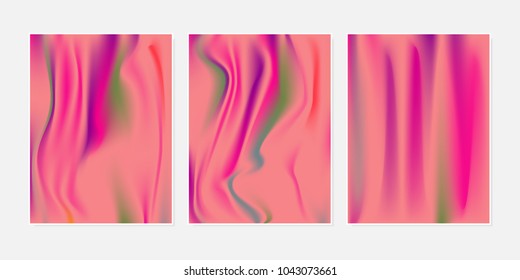 Gradient Mesh Backgrounds Set in Modern Style. Vector Mesh Templates. Minimal Blurred Backgrounds for Cover, Presentation, Book, Card, Report, Poster, Brochure, Magazine. Gradient Abstraction.