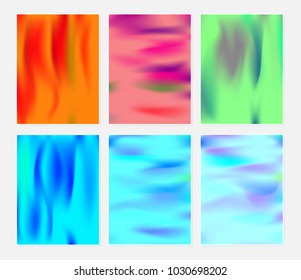 Gradient Mesh Backgrounds Set. Vector Mesh Templates. Minimal Blurred Backgrounds of Different Colors for Cover, Presentation, Book, Card, Report, Poster, Brochure, Magazine. Gradient Abstraction.