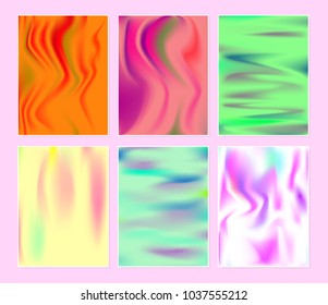 Gradient Mesh Backgrounds Set. Vector Mesh Templates. Minimal Blurred Backgrounds of Different Colors for Cover, Presentation, Book, Card, Report, Poster, Brochure, Magazine. Gradient Abstraction.